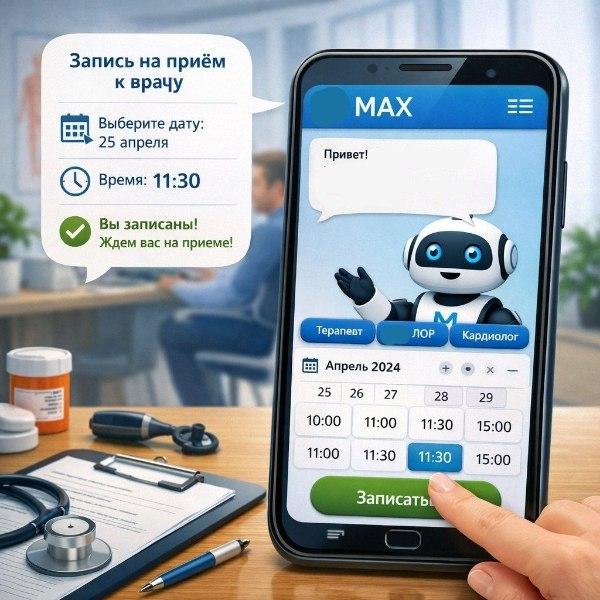 Жители Пензенской области могут записаться на прием к врачу, используя чат-бот в МАХе